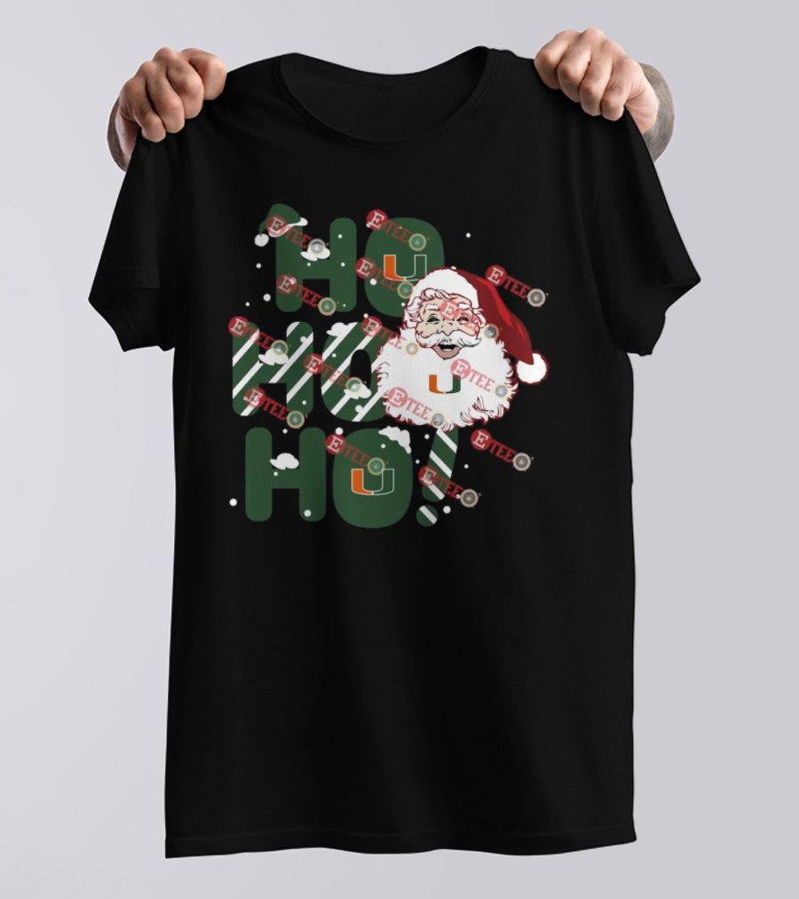 Ho Ho Ho Miami Hurricanes Santa Claus Christmas T-Shirt