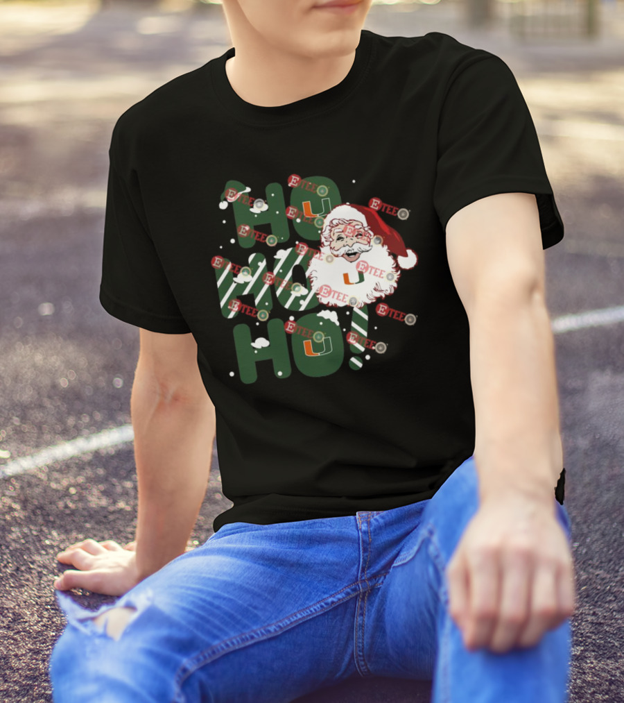 Ho Ho Ho Miami Hurricanes Santa Claus Christmas T-Shirt