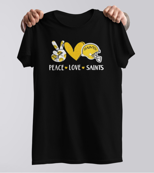 Peace Love New Orleans Saints Football Helmet T-Shirt