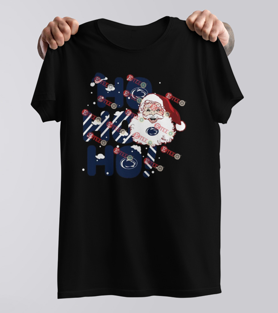 Penn State Nittany Lions Santa Claus Ho Ho Ho Christmas Snowflakes T-Shirt