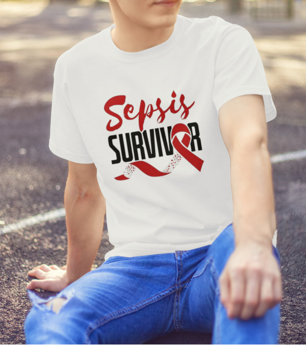 Sepsis Survivor Awareness Red T-Shirt