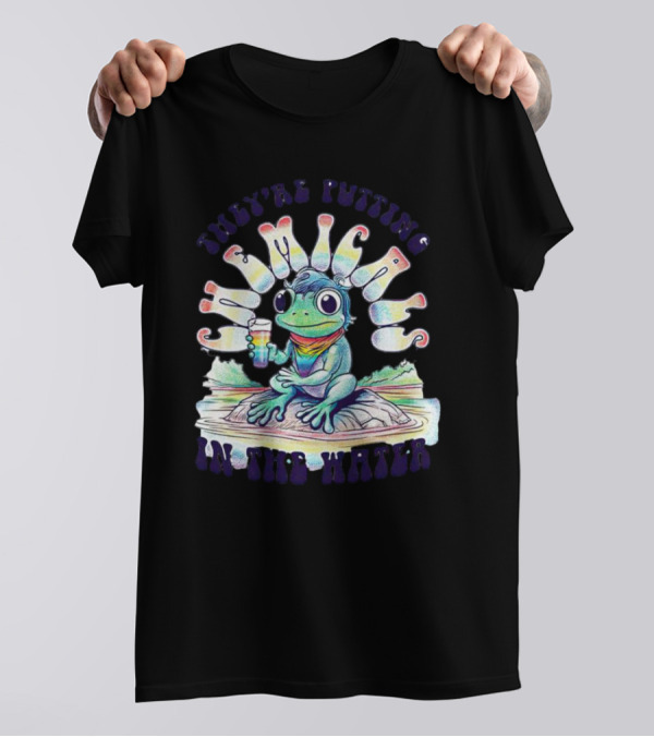 They’re Putting Chemicals In The Water Frog With Rainbow Scarf And Drink T-Shirt