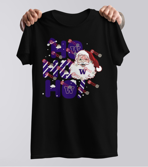 Washington Huskies Ho Ho Ho Santa Claus Christmas T-Shirt