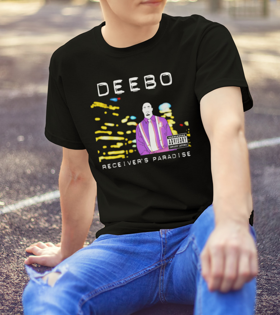 DEEEBO Receiver's Paradise Cornerback Explicit Catches T-Shirt