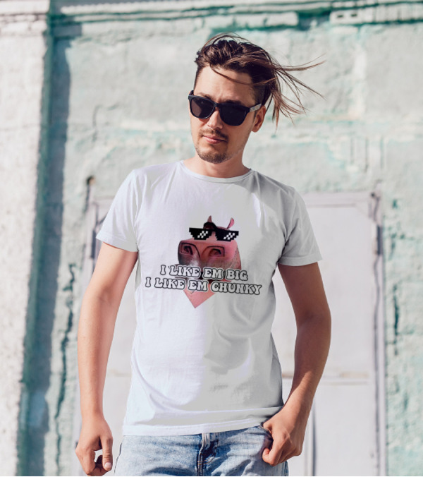 I Like Em Big I Like Em Chunky Thug Life Pig With Sunglasses T-Shirt