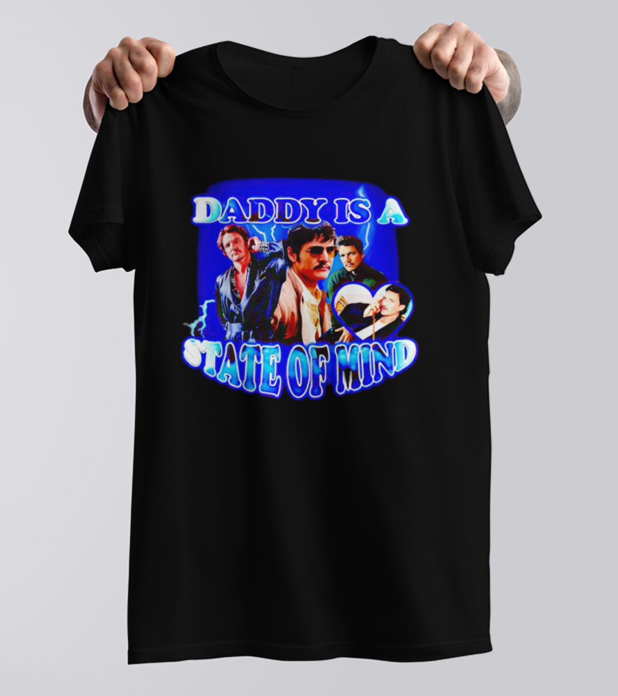Pedro Pascal Daddy Is A State Of Mind Electric Blue Collection T-Shirt