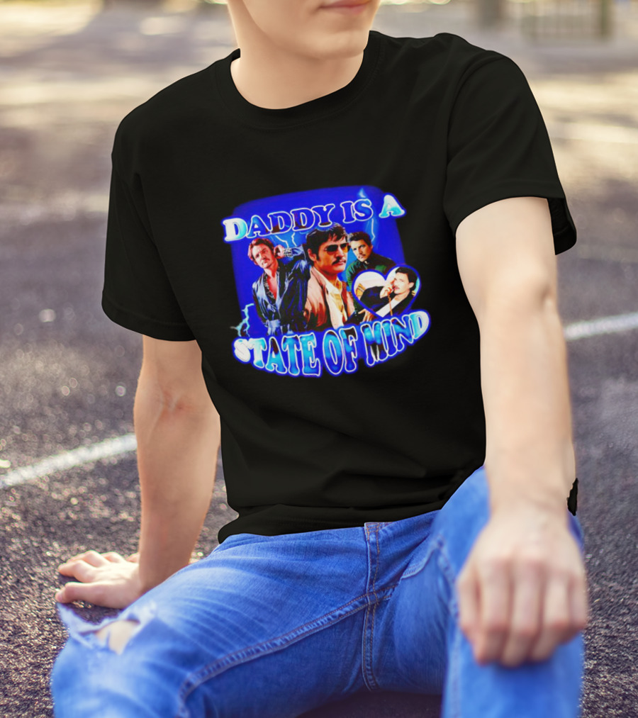 Pedro Pascal Daddy Is A State Of Mind Electric Blue Collection T-Shirt