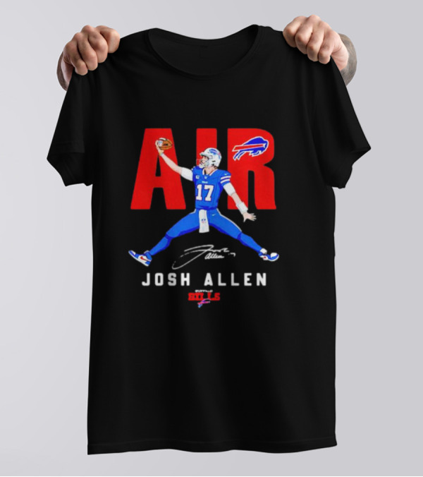 Buffalo Bills Air Josh Allen 17 Signature Football T-Shirt