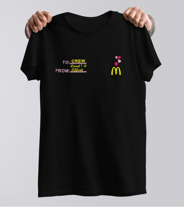 Crew CardI B Offset McDonald's Logo With Heart T-Shirt