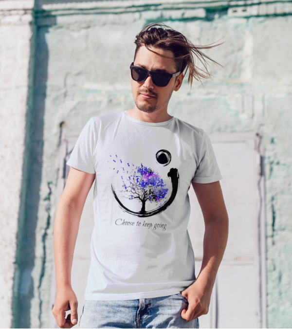 Choose To Keep Going Enso Tree With Splatter Art And Circle T-Shirt