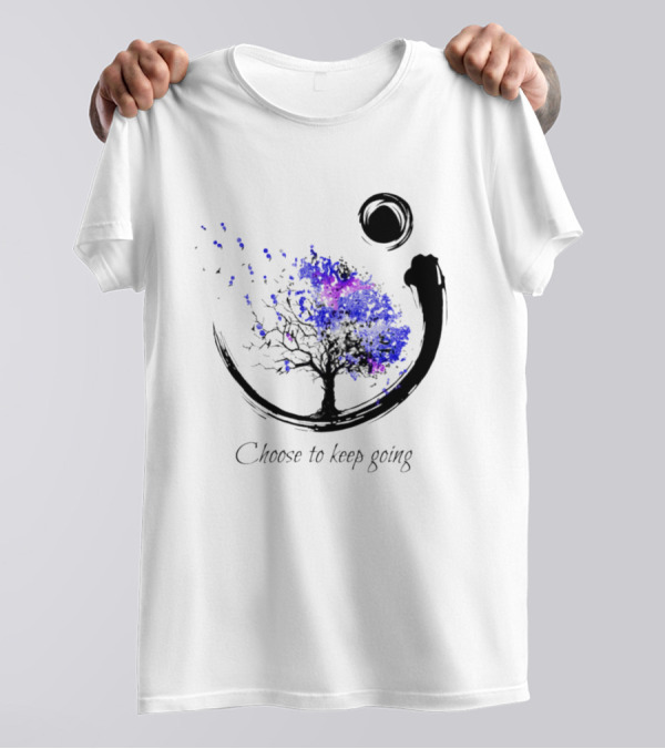 Choose To Keep Going Enso Tree With Splatter Art And Circle T-Shirt