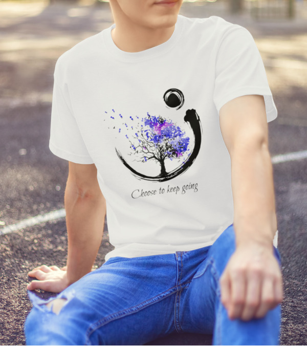 Choose To Keep Going Enso Tree With Splatter Art And Circle T-Shirt