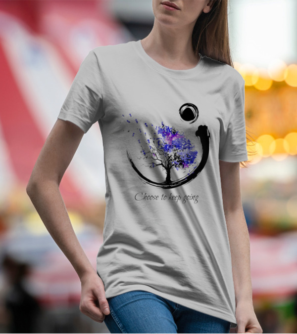 Choose To Keep Going Enso Tree With Splatter Art And Circle T-Shirt