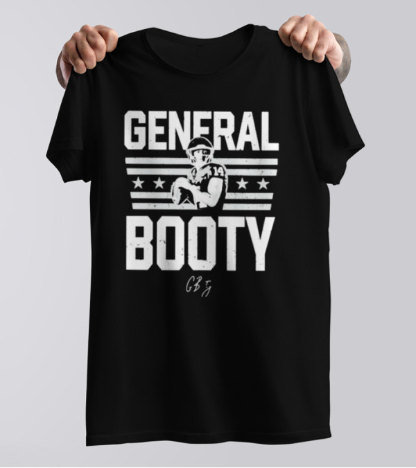 General Booty Oklahoma Football Stars Stripes Quarterback 14 CB Signature T-Shirt