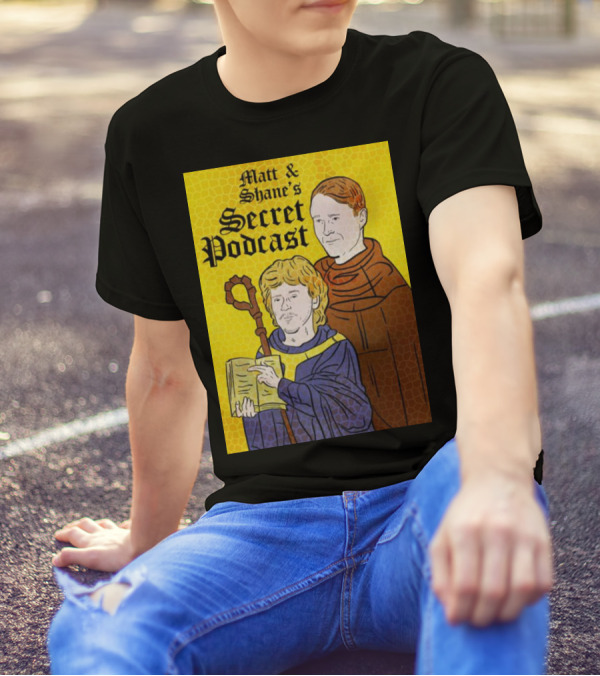 Matt And Shane's Secret Podcast Saintly Figures Mosaic T-Shirt