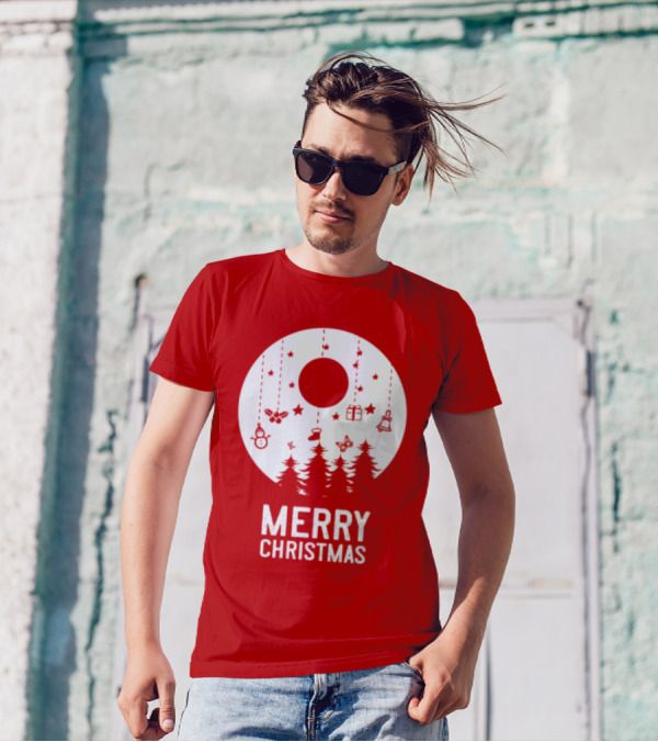 Merry Christmas Snowman Trees Stars And Presents T-Shirt