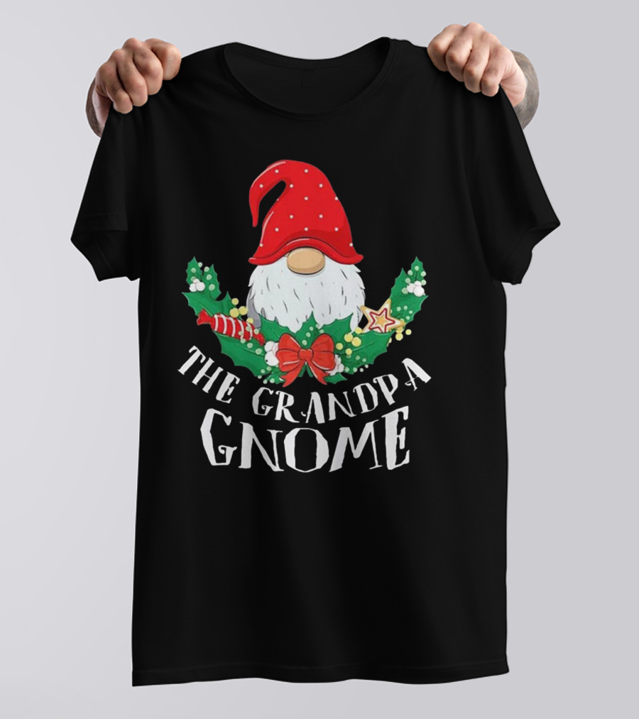 The Grandpa Gnome Funny Matching Family Christmas Party T-Shirt