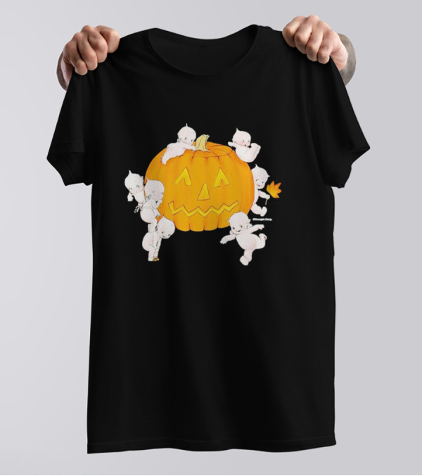 Just Peachy Halloween Kewpie Pumpkin Jack-O'-Lantern Playful Spirits T-Shirt