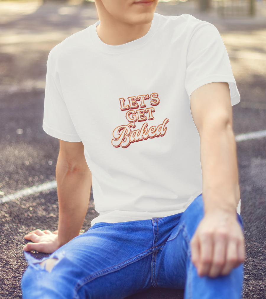LET’S GET BAKED Retro Neon Typography T-Shirt