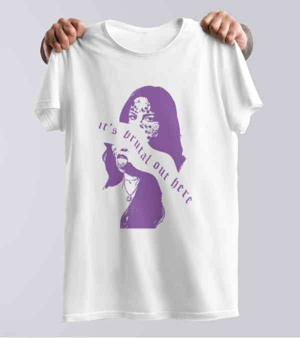 Olivia Rodrigo It's Brutal Out Here Purple Dual Image T-Shirt
