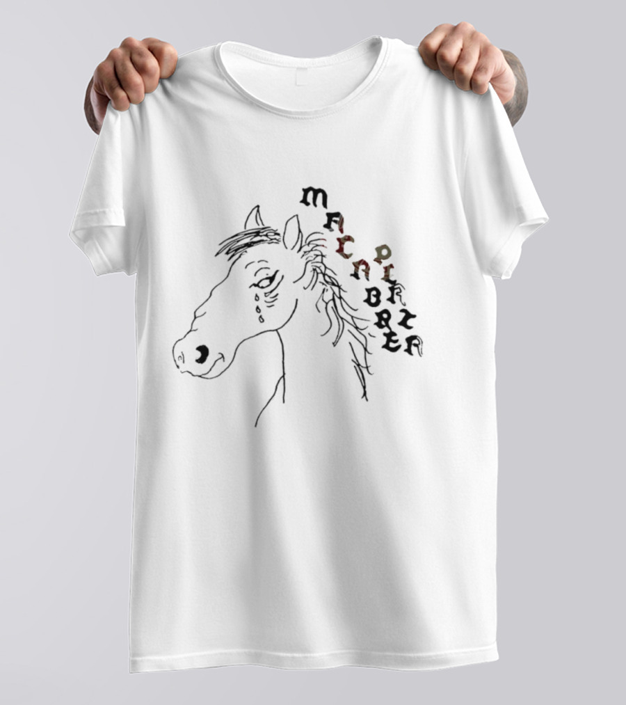 Macabre Plaza Taboo Crying Horse Art With Stylized Letters T-Shirt