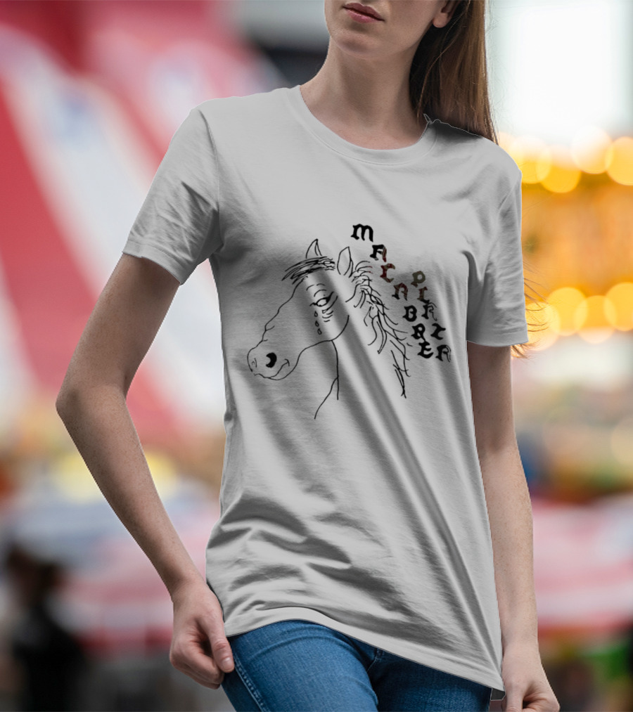 Macabre Plaza Taboo Crying Horse Art With Stylized Letters T-Shirt