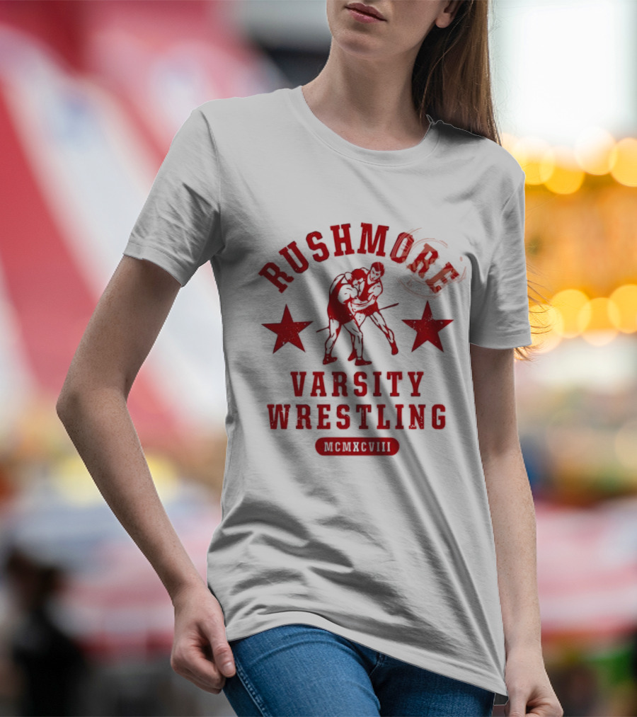 Rushmore Varsity Wrestling MCMXCVIII Red Stars Wrestlers T-Shirt