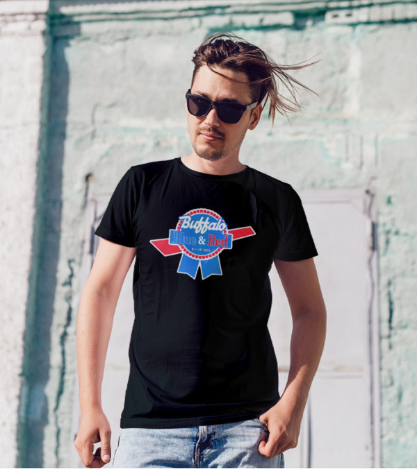 Buffalo Blue And Red Football Logo Emblem T-Shirt