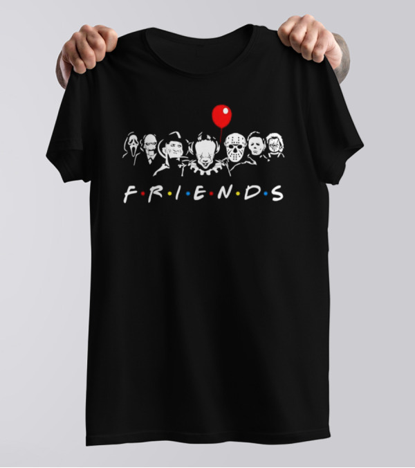 Friends Halloween Horror Movie Characters Balloon T-Shirt