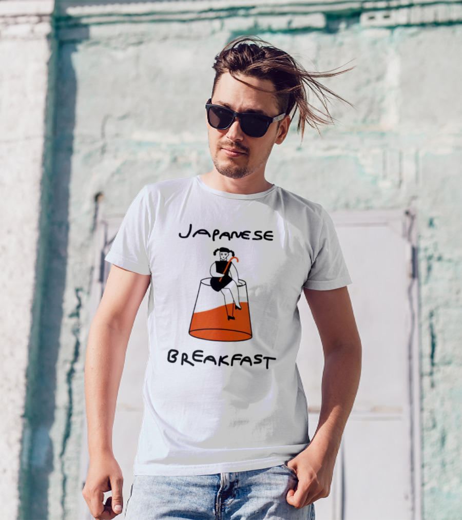Japanese Breakfast Juice Girl Sitting On Orange Drink T-Shirt