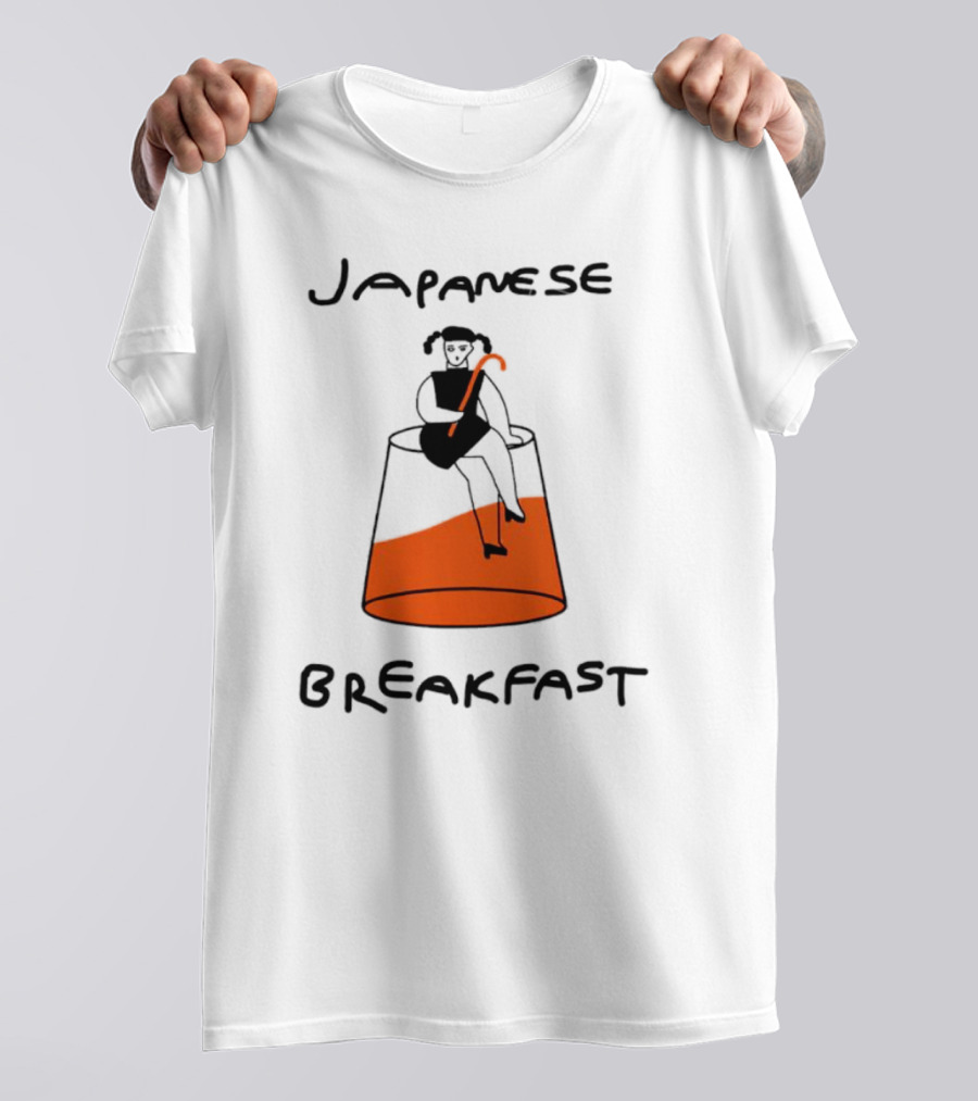 Japanese Breakfast Juice Girl Sitting On Orange Drink T-Shirt