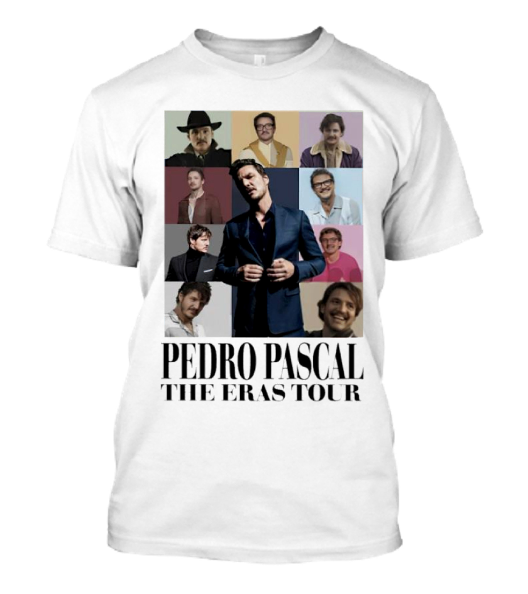 Pedro Pascal The Eras Tour Collage Portraits Multicolor Outfits T-Shirt