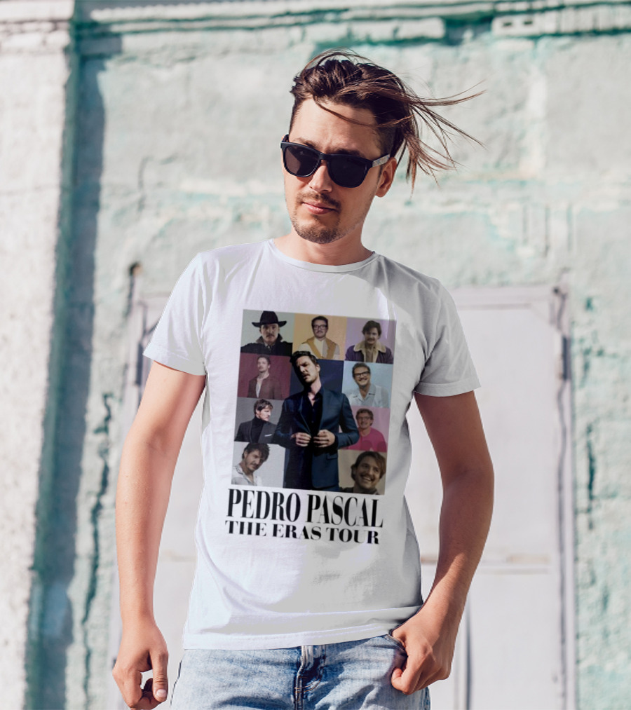 Pedro Pascal The Eras Tour Collage Portraits Multicolor Outfits T-Shirt