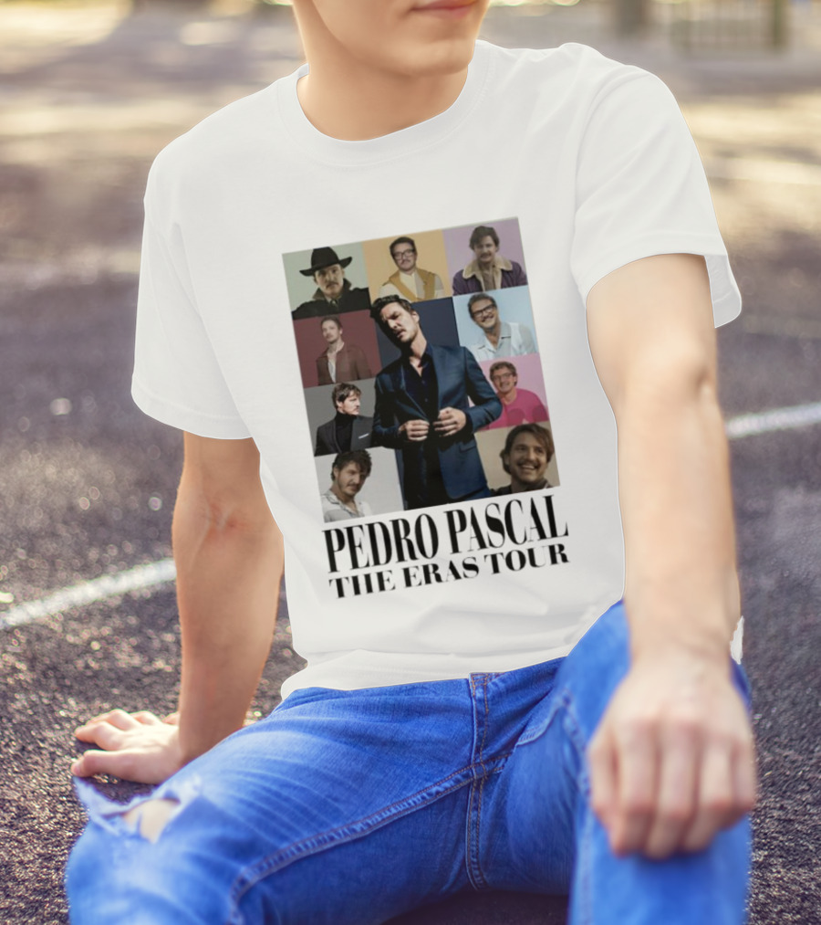 Pedro Pascal The Eras Tour Collage Portraits Multicolor Outfits T-Shirt