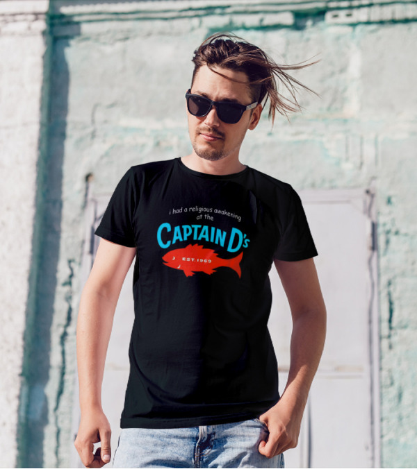 Captain D's Religious Awakening Est. 1969 With Red Fish T-Shirt