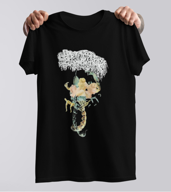 Homicidal Ecstacy Scorpion And Floral Abstract Arrangement T-Shirt