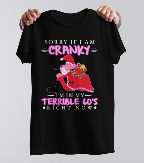 Sorry If I Am Cranky Pink Panther Santa I'm In My Terrible 60's Right Now T-Shirt