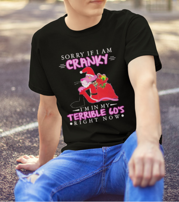Sorry If I Am Cranky Pink Panther Santa I'm In My Terrible 60's Right Now T-Shirt