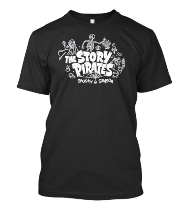 The Story Pirates Spooky Season Skeleton And Ghost Characters Halloween Fun T-Shirt