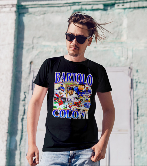 BARTOLO COLÓN Texas Rangers Pitching Action Collage T-Shirt