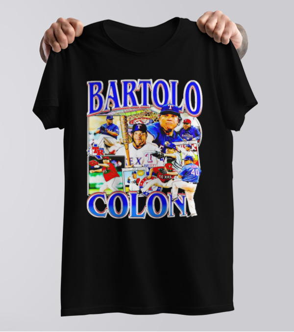 BARTOLO COLÓN Texas Rangers Pitching Action Collage T-Shirt
