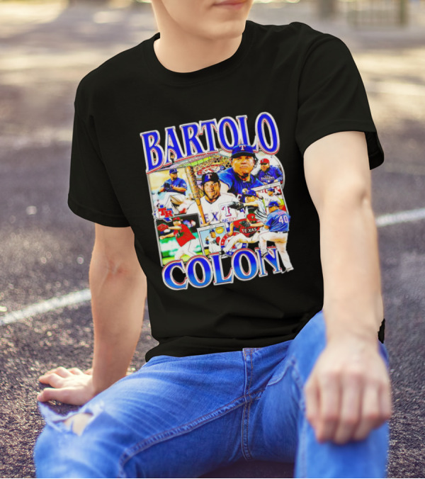 BARTOLO COLÓN Texas Rangers Pitching Action Collage T-Shirt