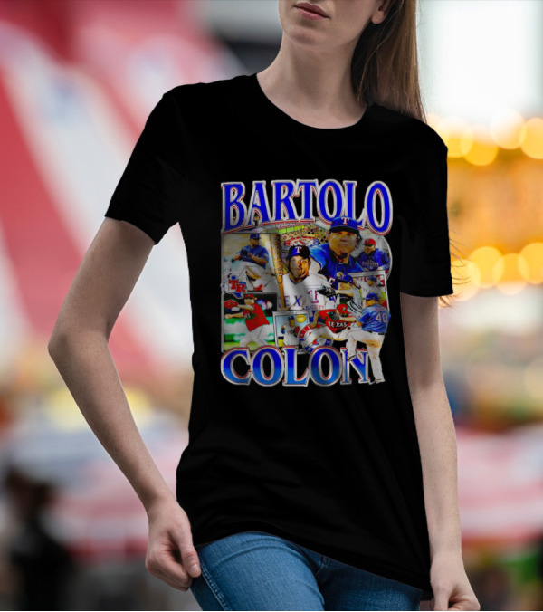 BARTOLO COLÓN Texas Rangers Pitching Action Collage T-Shirt