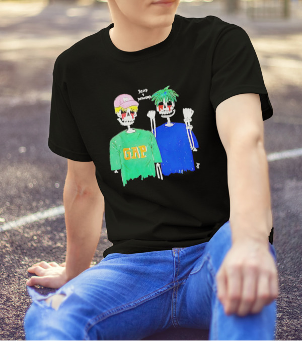 Dead And Detached Peep And Tracy Skeletons Wearing GAP T-Shirt