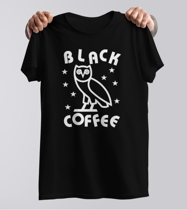 Owl Black Coffee Starry Night T-Shirt