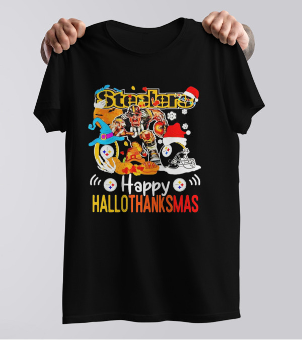 Steelers Happy Hallothanksmas Football Mascot Festive T-Shirt