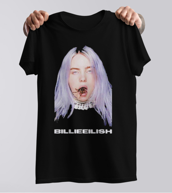BILLIE EILISH TARANTULA MOUTH NECKLACE VISION SILVER HAIR T-Shirt