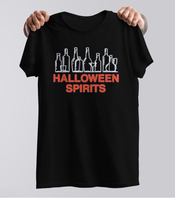 Halloween Spirits Bottle Collection Ghostly Beverage Containers T-Shirt