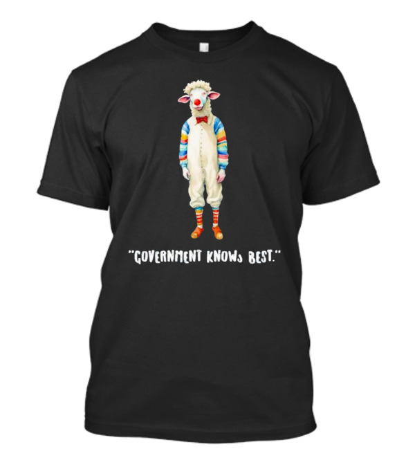 Government Knows Best Sheep In Colorful Striped T-Shirt