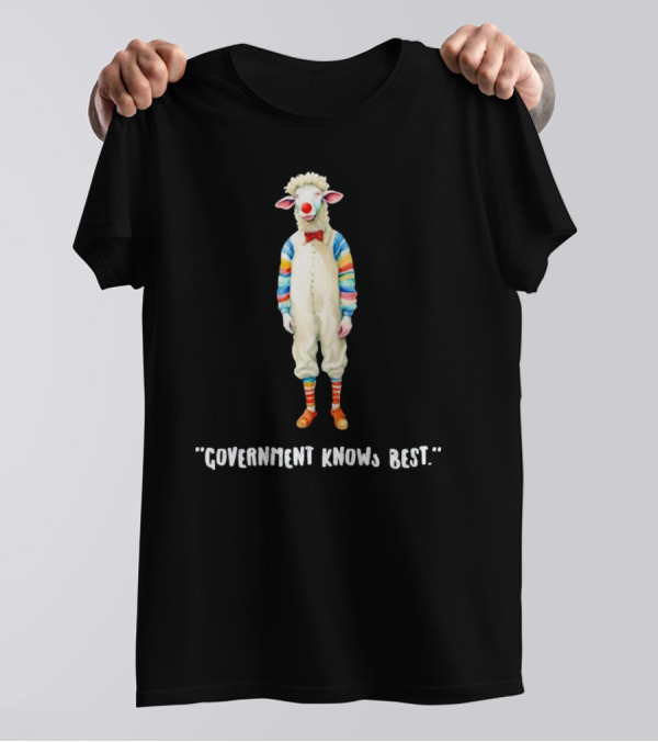 Government Knows Best Sheep In Colorful Striped T-Shirt